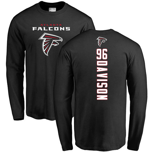 Atlanta Falcons Men Black Tyeler Davison Backer NFL Football #96 Long Sleeve T Shirt->atlanta falcons->NFL Jersey